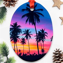 Palms Oval Ornament (two Sides) by goljakoff