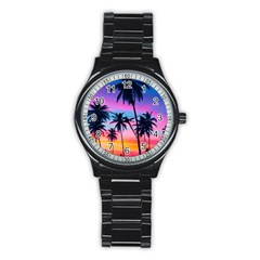 Palms Stainless Steel Round Watch by goljakoff