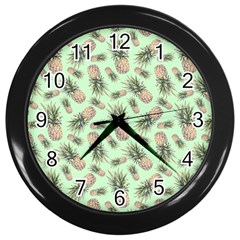 Pineapples Wall Clock (black) by goljakoff