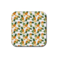 Tropical Pineapples Rubber Coaster (square)  by goljakoff