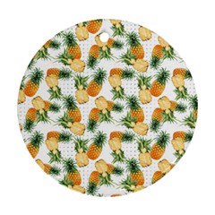 Tropical Pineapples Round Ornament (two Sides) by goljakoff