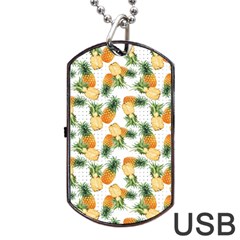 Tropical Pineapples Dog Tag Usb Flash (two Sides) by goljakoff