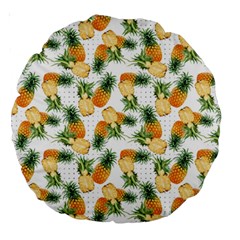 Tropical Pineapples Large 18  Premium Round Cushions by goljakoff