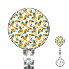 Tropical Pineapples Stainless Steel Nurses Watch by goljakoff