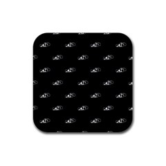 Formula One Black And White Graphic Pattern Rubber Coaster (square)  by dflcprintsclothing