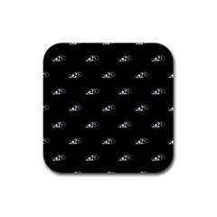 Formula One Black And White Graphic Pattern Rubber Square Coaster (4 Pack)  by dflcprintsclothing