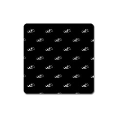 Formula One Black And White Graphic Pattern Square Magnet by dflcprintsclothing