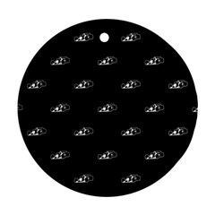 Formula One Black And White Graphic Pattern Round Ornament (two Sides) by dflcprintsclothing