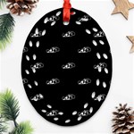 Formula One Black And White Graphic Pattern Ornament (Oval Filigree) Front