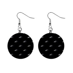 Formula One Black And White Graphic Pattern Mini Button Earrings by dflcprintsclothing