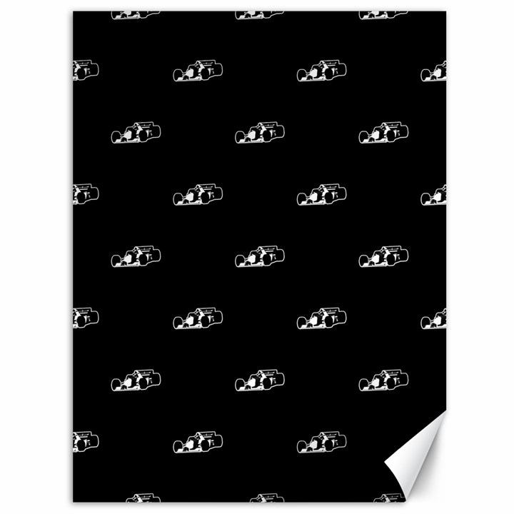 Formula One Black And White Graphic Pattern Canvas 36  x 48 