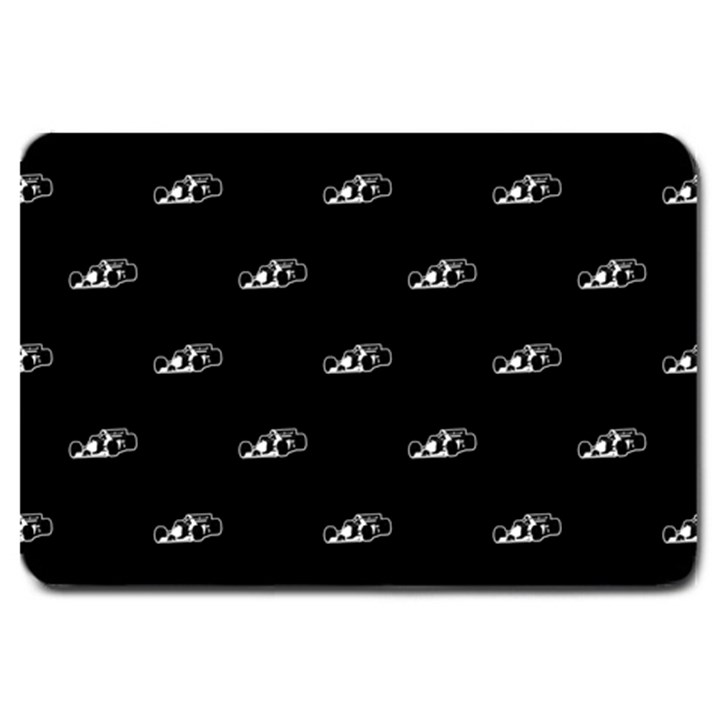 Formula One Black And White Graphic Pattern Large Doormat 