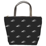 Formula One Black And White Graphic Pattern Bucket Bag Front