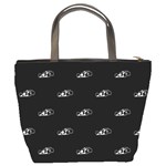 Formula One Black And White Graphic Pattern Bucket Bag Back