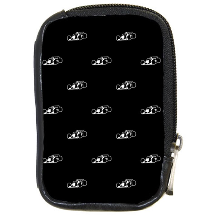 Formula One Black And White Graphic Pattern Compact Camera Leather Case