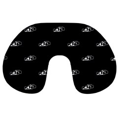 Formula One Black And White Graphic Pattern Travel Neck Pillow by dflcprintsclothing