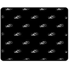 Formula One Black And White Graphic Pattern Double Sided Fleece Blanket (medium)  by dflcprintsclothing