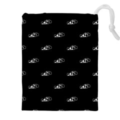 Formula One Black And White Graphic Pattern Drawstring Pouch (4xl) by dflcprintsclothing