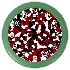 Camouflage Rouge/blanc Color Wall Clock by kcreatif