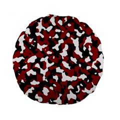 Camouflage Rouge/blanc Standard 15  Premium Flano Round Cushions by kcreatif