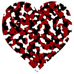 Camouflage Rouge/blanc Wooden Puzzle Heart by kcreatif