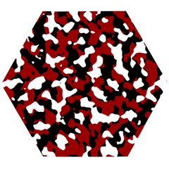 Camouflage Rouge/blanc Wooden Puzzle Hexagon by kcreatif