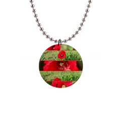 Photos Collage Coquelicots 1  Button Necklace by kcreatif