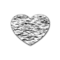 Texture Noir/gris Rubber Coaster (heart)  by kcreatif