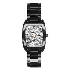 Texture Noir/gris Stainless Steel Barrel Watch by kcreatif