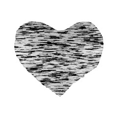 Texture Noir/gris Standard 16  Premium Flano Heart Shape Cushions by kcreatif