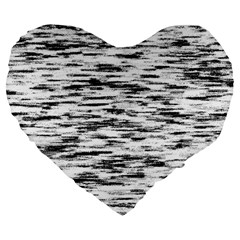 Texture Noir/gris Large 19  Premium Flano Heart Shape Cushions by kcreatif