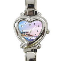 Seascape Heart Italian Charm Watch by goljakoff