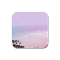 Seascape Sunset Rubber Square Coaster (4 Pack)  by goljakoff