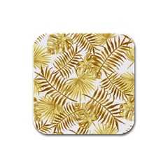 Golden Leaves Rubber Square Coaster (4 Pack)  by goljakoff