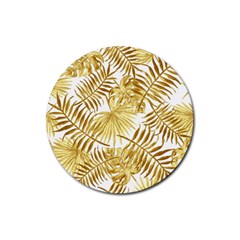 Golden Leaves Rubber Coaster (round)  by goljakoff