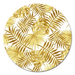 Golden Leaves Magnet 5  (round) by goljakoff