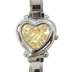 Golden Leaves Heart Italian Charm Watch by goljakoff