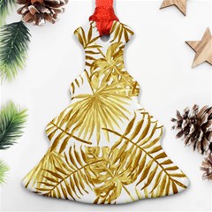 Golden Leaves Christmas Tree Ornament (two Sides) by goljakoff