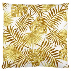 Golden Leaves Large Flano Cushion Case (one Side) by goljakoff