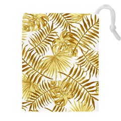 Golden Leaves Drawstring Pouch (4xl) by goljakoff