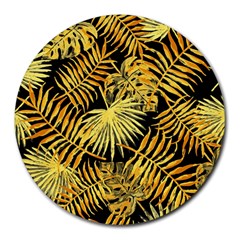 Gold Leaves Round Mousepads by goljakoff