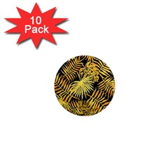 Gold Leaves 1  Mini Magnet (10 Pack)  by goljakoff