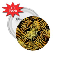 Gold Leaves 2 25  Buttons (10 Pack)  by goljakoff