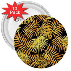 Gold Leaves 3  Buttons (10 Pack)  by goljakoff