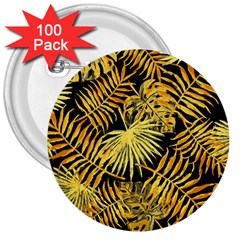 Gold Leaves 3  Buttons (100 Pack)  by goljakoff