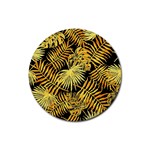 Gold leaves Rubber Coaster (Round)  Front