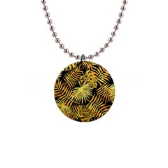 Gold Leaves 1  Button Necklace