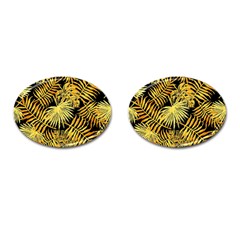 Gold Leaves Cufflinks (oval) by goljakoff