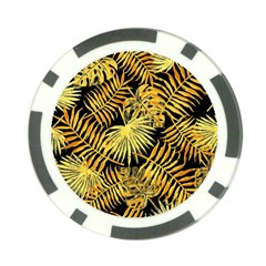 Gold Leaves Poker Chip Card Guard by goljakoff