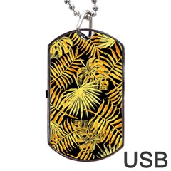 Gold Leaves Dog Tag Usb Flash (one Side) by goljakoff